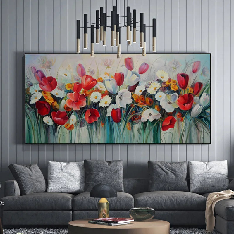 Gilded Flora Abstract Canvas Art