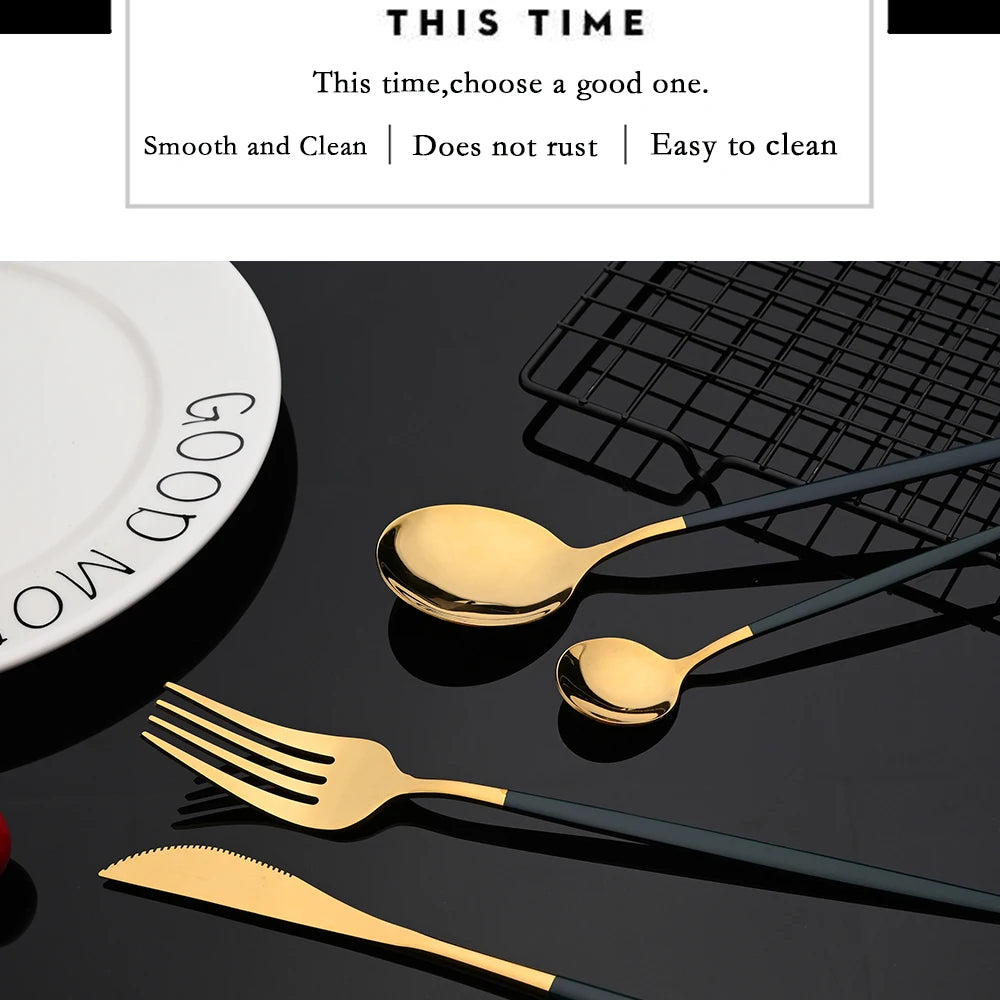 LuxeGold Cutlery Set
