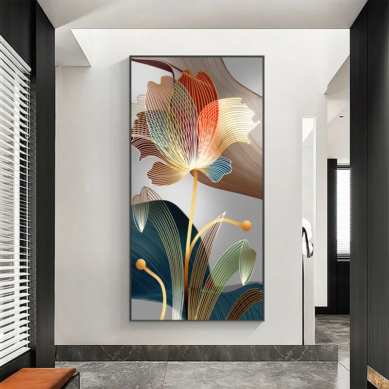 Gilded Flora Abstract Canvas Art