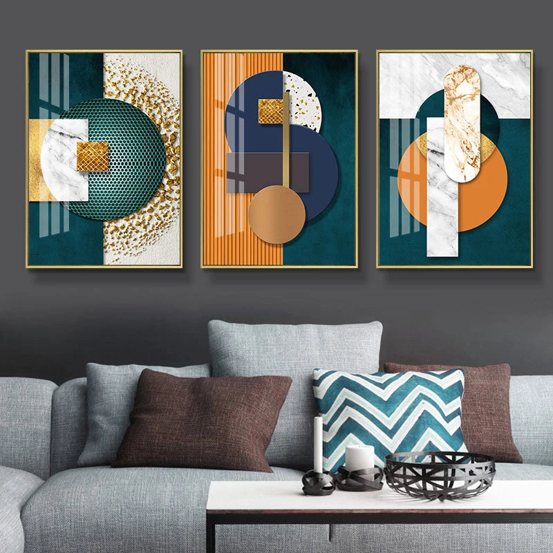 Chromatic Harmony – Luxury Geometric Abstract Canvas Art