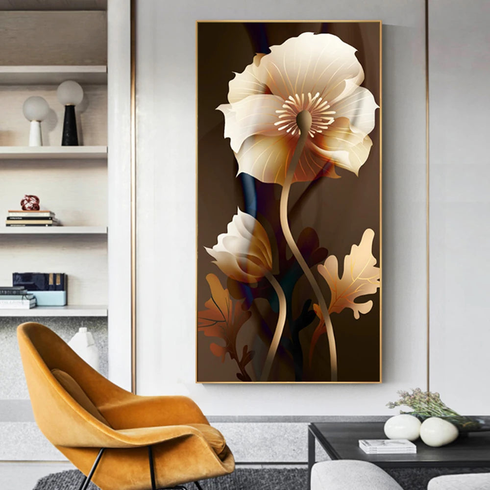 Gilded Flora Abstract Canvas Art