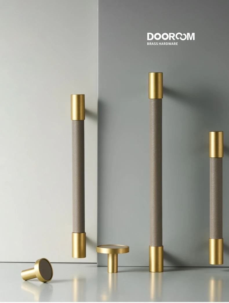 Dooroom Brass & Leather Luxe Handles