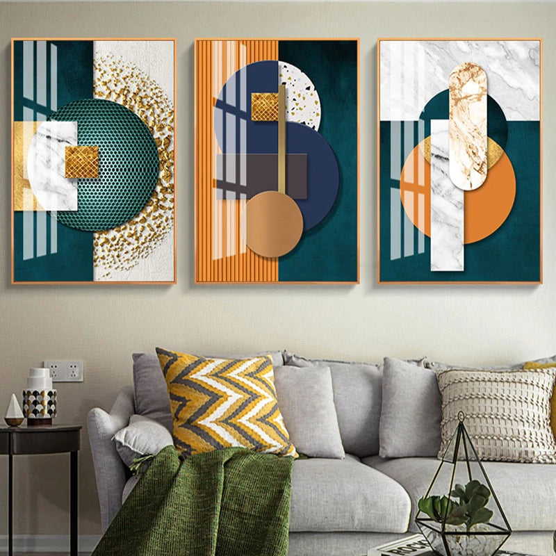 Chromatic Harmony – Luxury Geometric Abstract Canvas Art