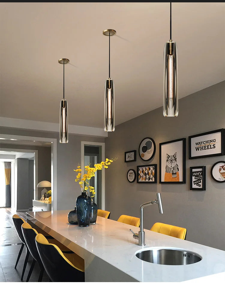 Luxe Copper Crystal Pendant Light