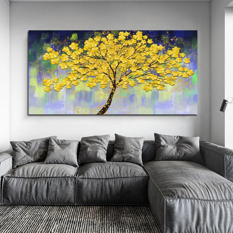 Gilded Flora Abstract Canvas Art