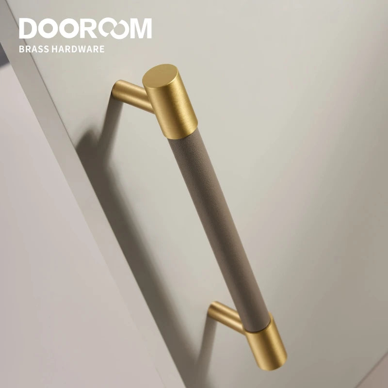 Dooroom Brass & Leather Luxe Handles