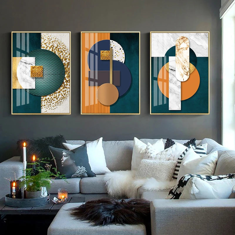 Chromatic Harmony – Luxury Geometric Abstract Canvas Art