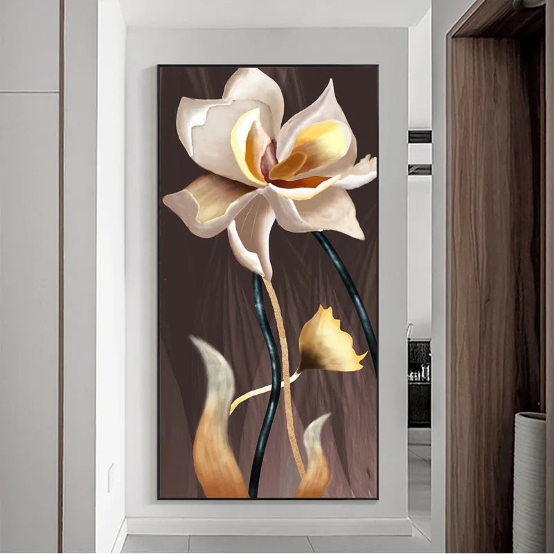Gilded Flora Abstract Canvas Art