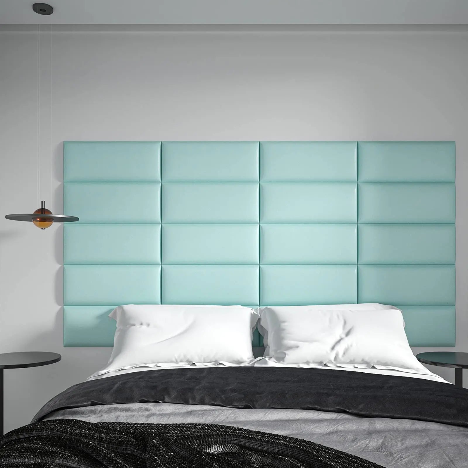 Art3d Teal Upholstered Headboard Panels