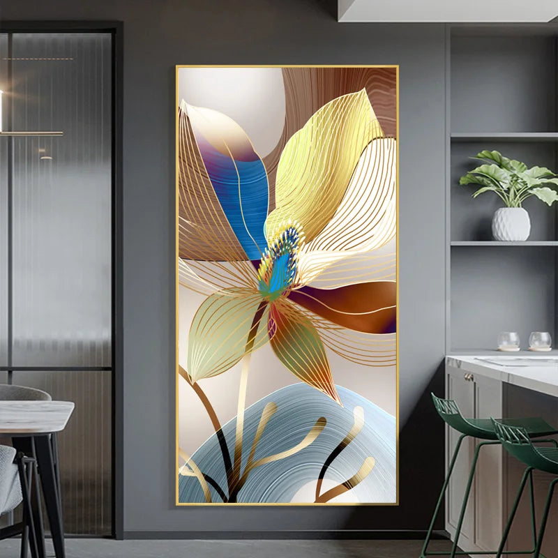 Gilded Flora Abstract Canvas Art