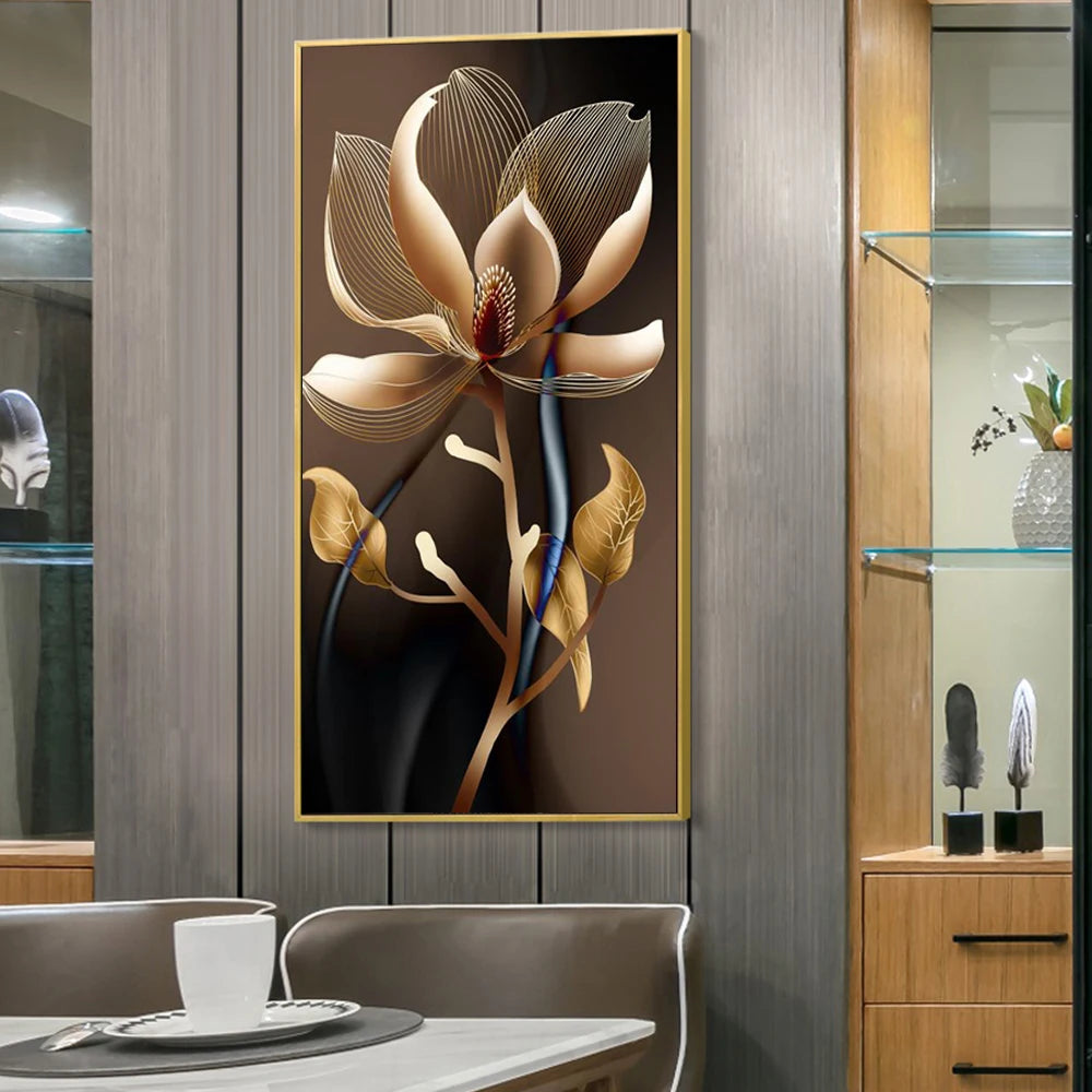 Gilded Flora Abstract Canvas Art