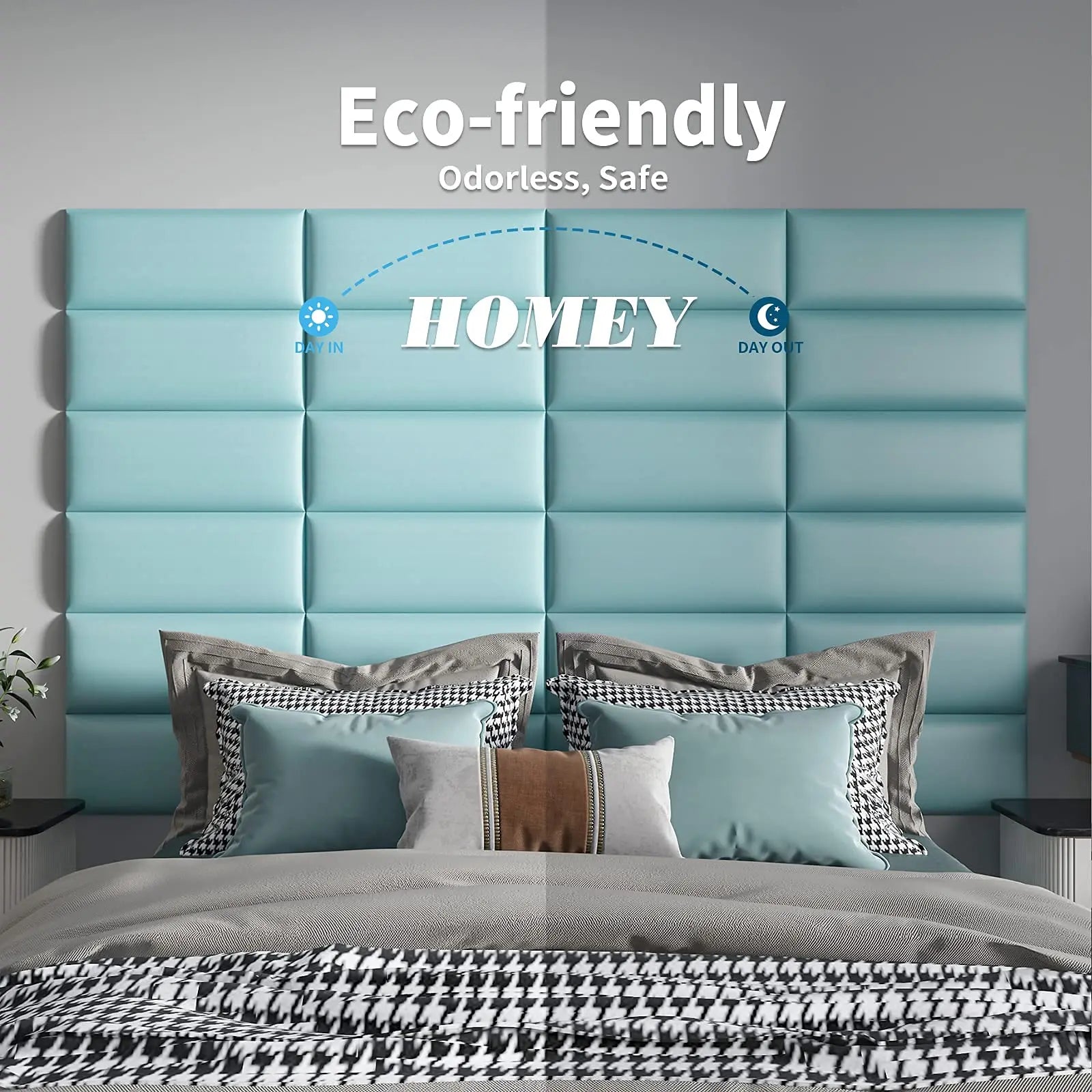 Art3d Teal Upholstered Headboard Panels