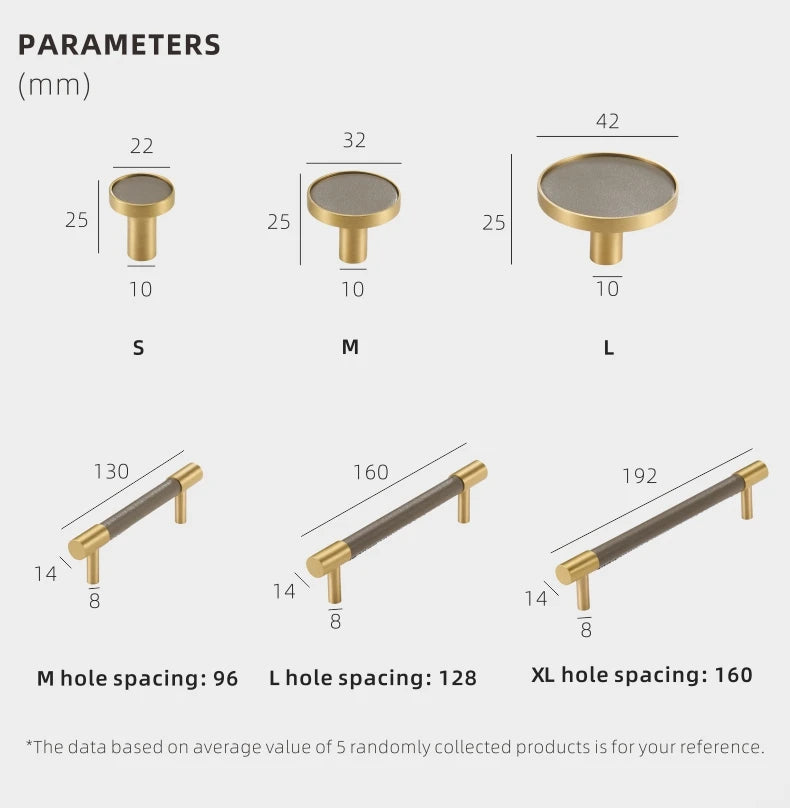 Dooroom Brass & Leather Luxe Handles