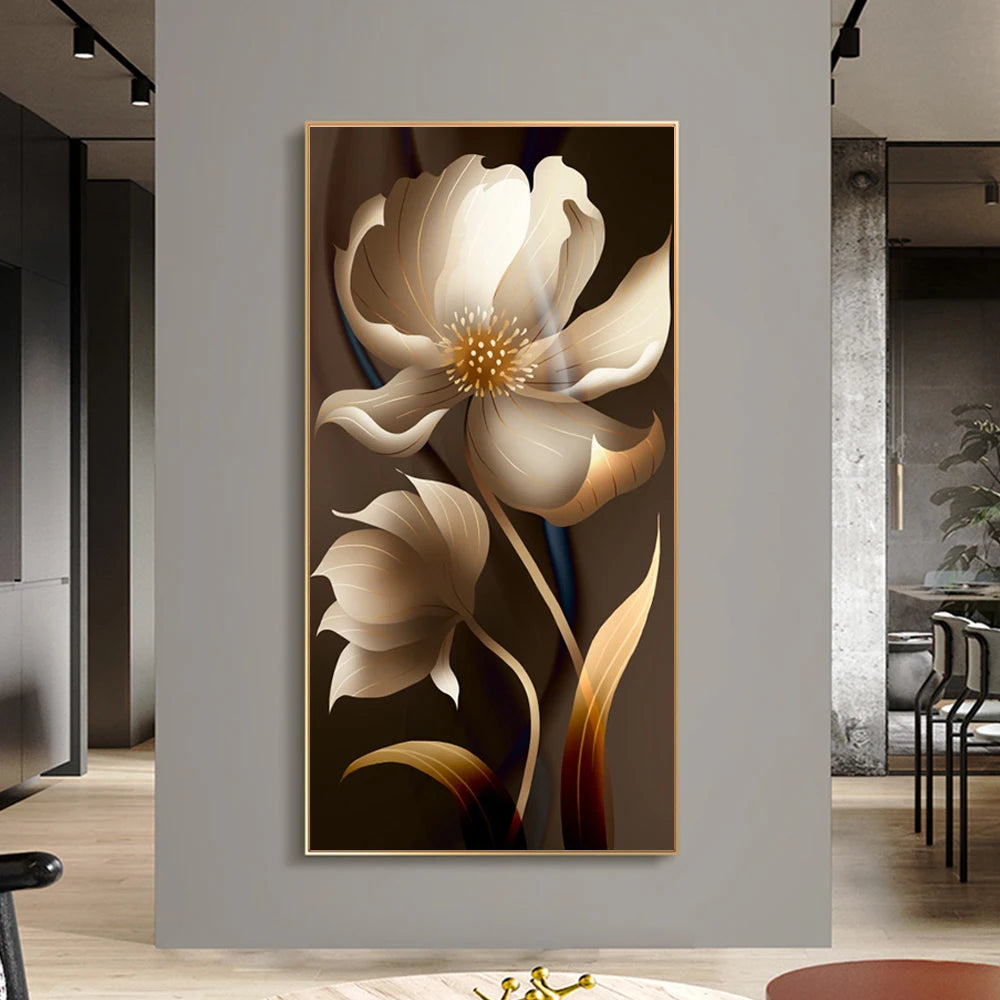 Gilded Flora Abstract Canvas Art