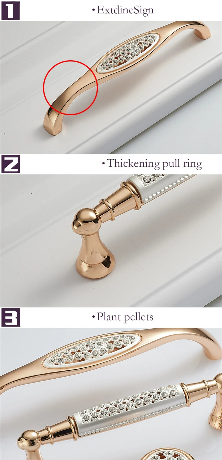 KAK Champagne Gold Diamond Door & Drawer Handles