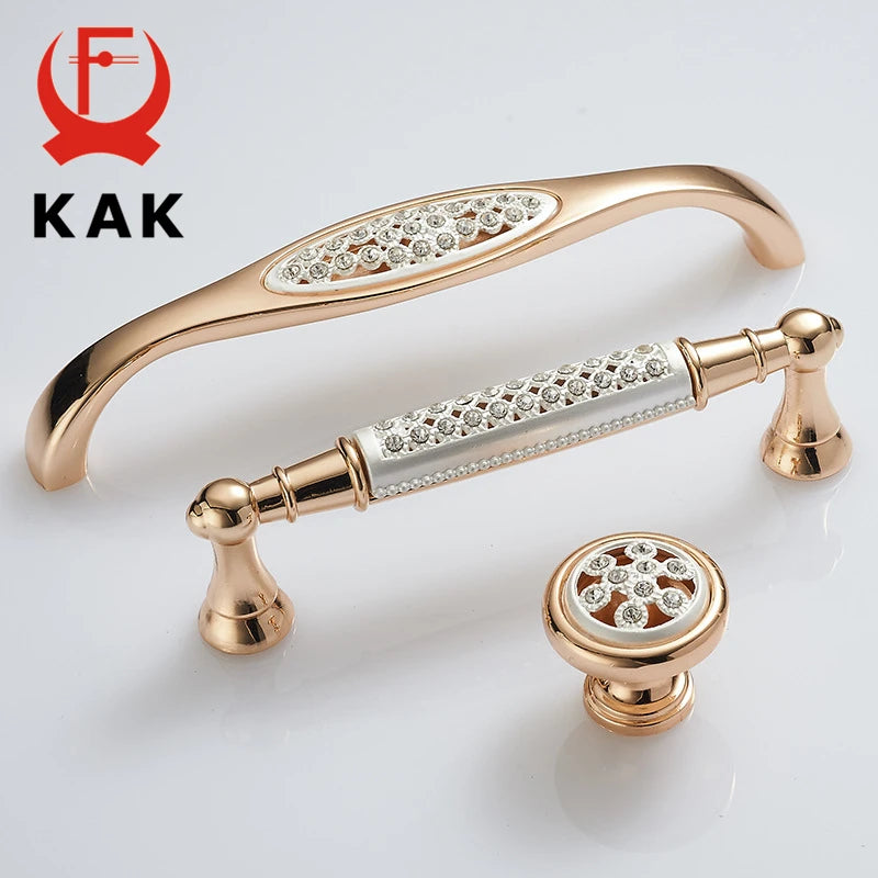 KAK Champagne Gold Diamond Door & Drawer Handles