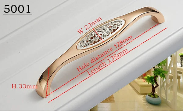 KAK Champagne Gold Diamond Door & Drawer Handles