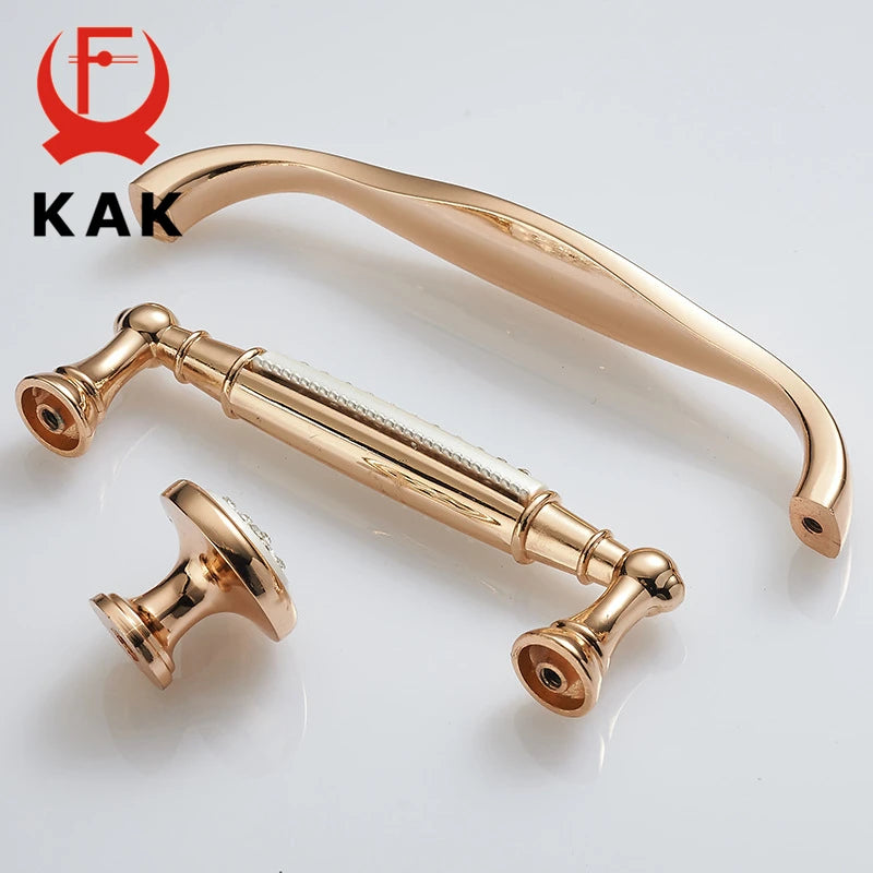 KAK Champagne Gold Diamond Door & Drawer Handles