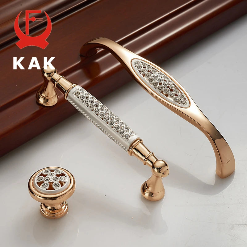 KAK Champagne Gold Diamond Door & Drawer Handles