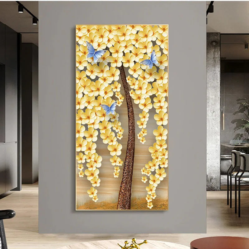 Gilded Flora Abstract Canvas Art