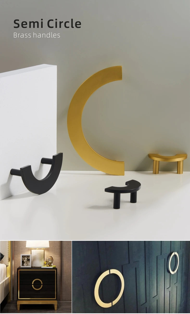 Dooroom Brass Half Moon Handles