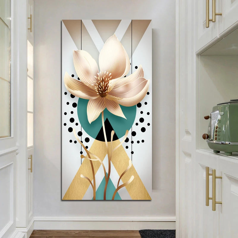 Gilded Flora Abstract Canvas Art