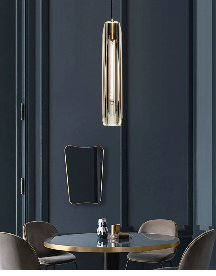 Luxe Copper Crystal Pendant Light