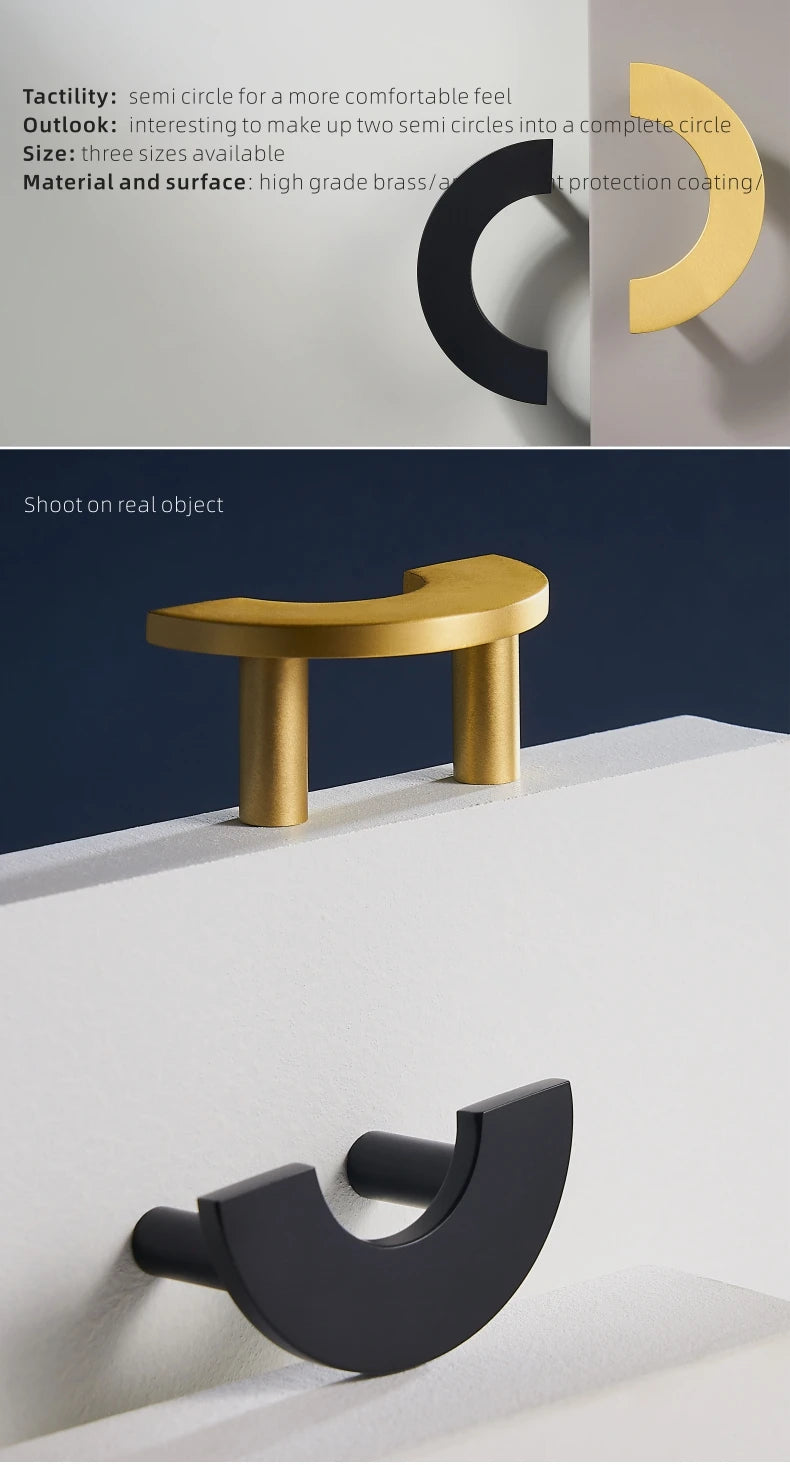 Dooroom Brass Half Moon Handles