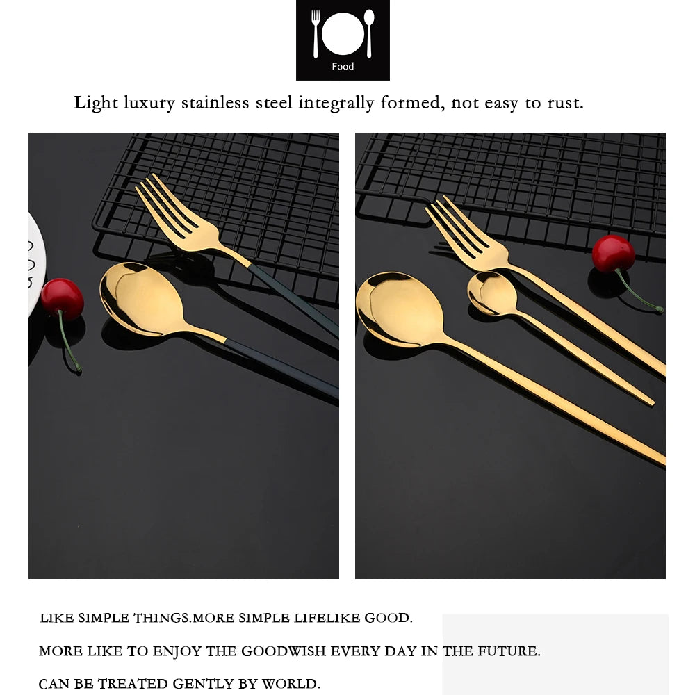 LuxeGold Cutlery Set