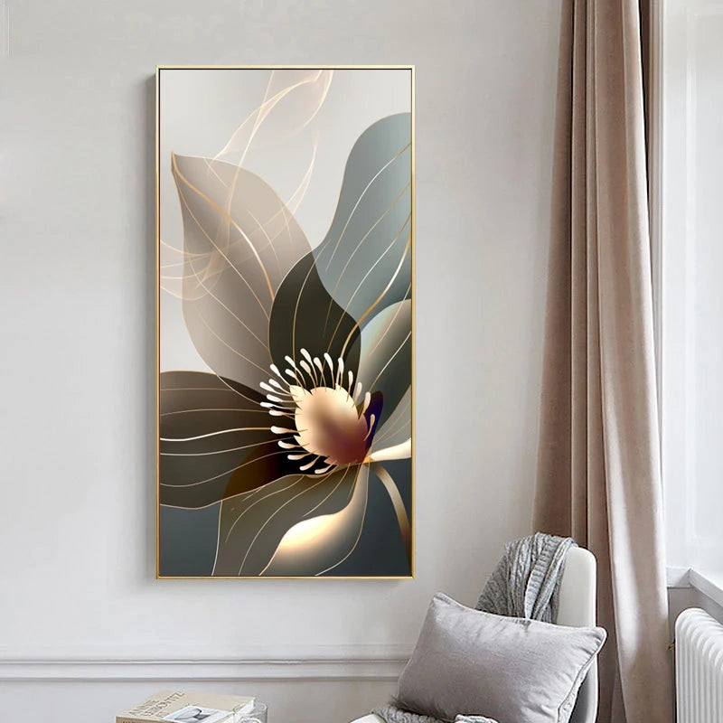 Gilded Flora Abstract Canvas Art