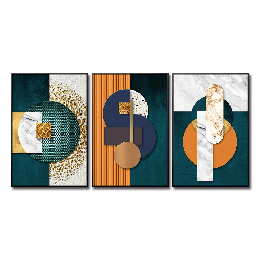 Chromatic Harmony – Luxury Geometric Abstract Canvas Art