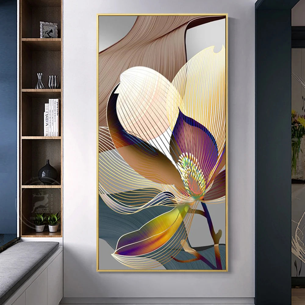 Gilded Flora Abstract Canvas Art