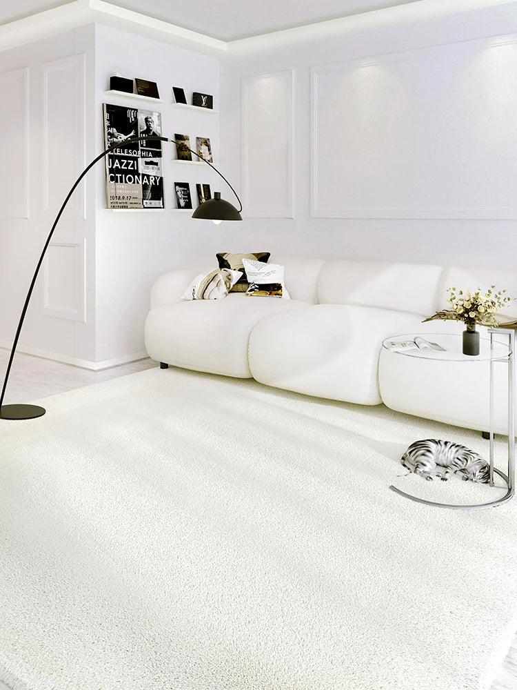 BlancSol Minimalist White Area Rug