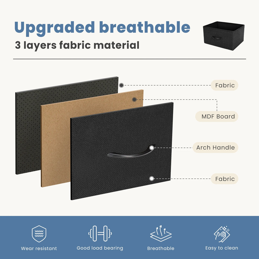 JHK Luxe 7-Drawer Fabric Dresser