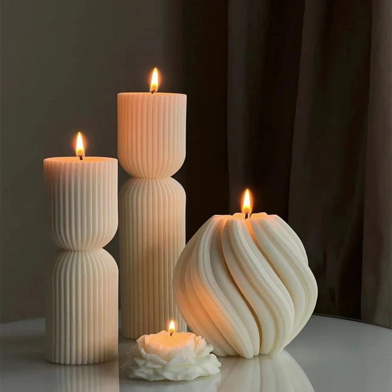 Nordic Luxe Geometric Swirl Candle