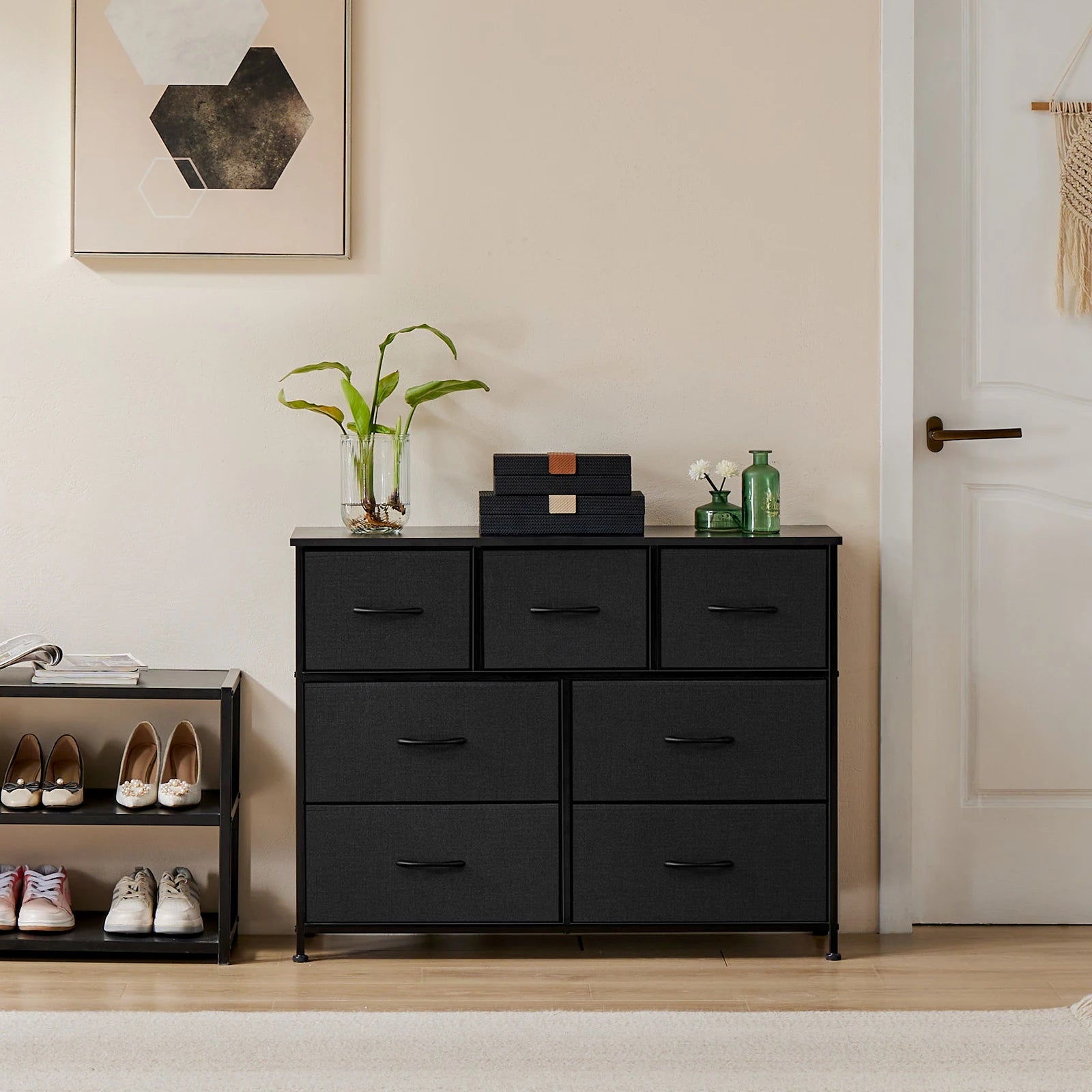 JHK Luxe 7-Drawer Fabric Dresser
