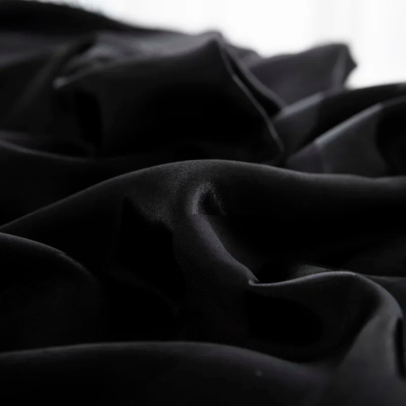 Noir Silque Striped Duvet Set