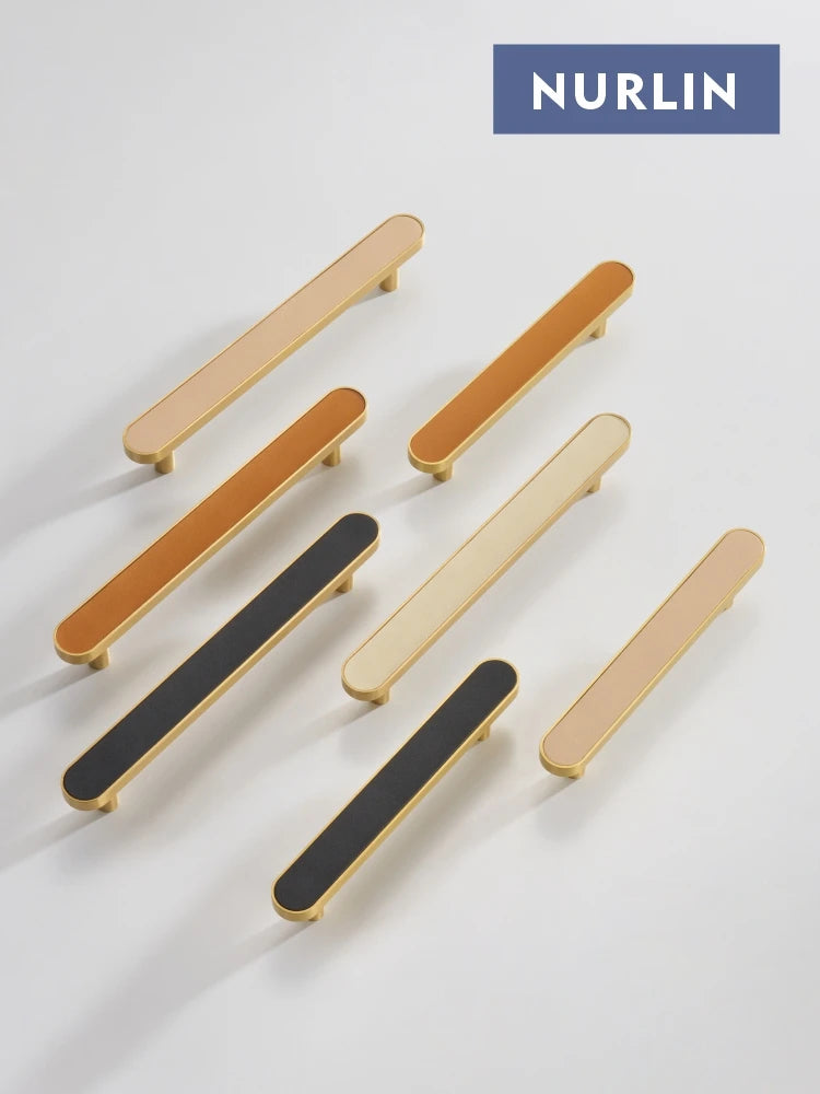 Nurlin Brass & Leather Handles