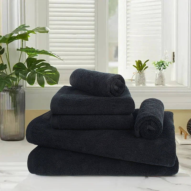 Opulence Cotton Black Spa Towel Set
