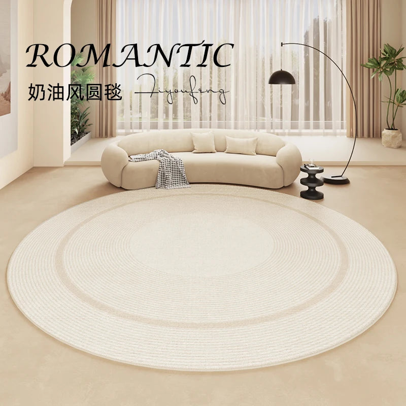 VelvetCream Luxe Round Carpet