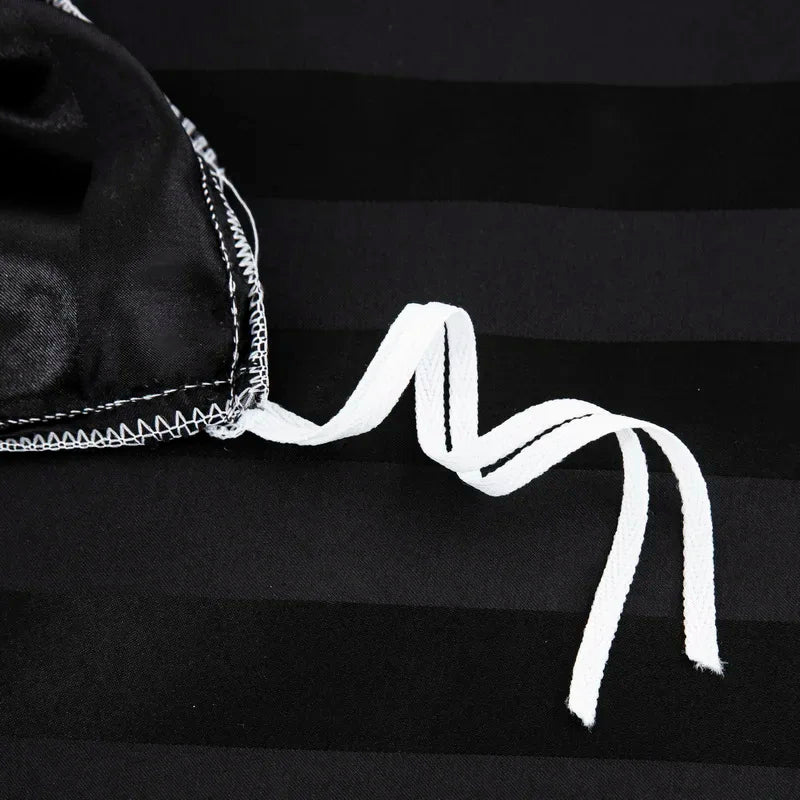 Noir Silque Striped Duvet Set