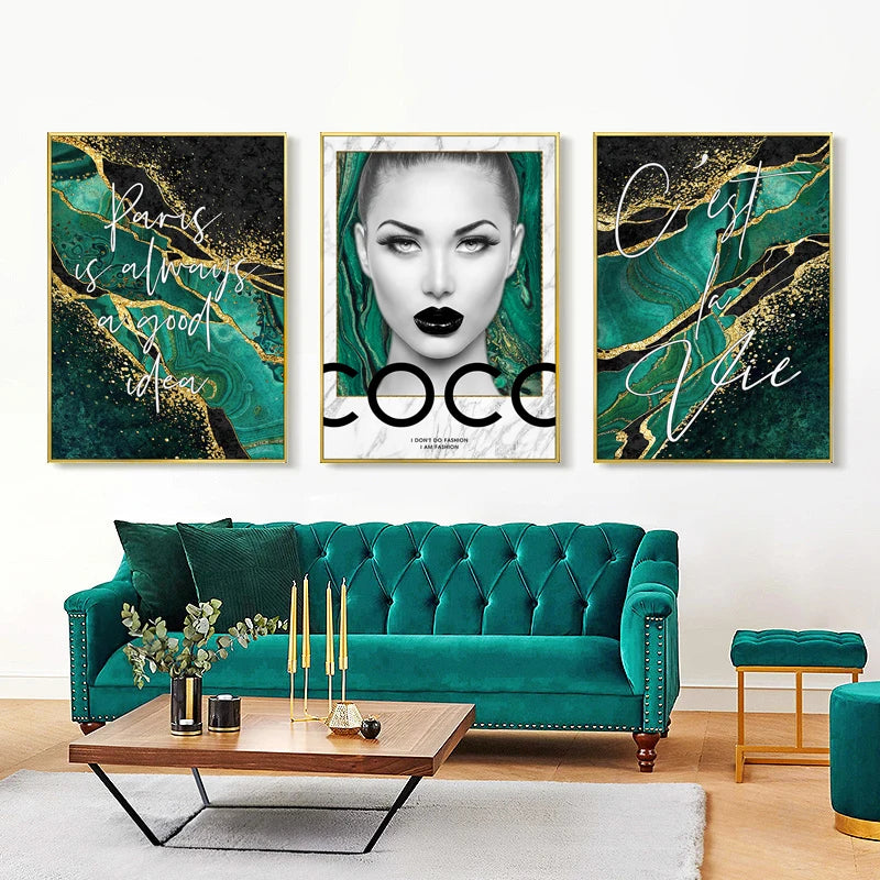 Abstract Gold Canvas Creations