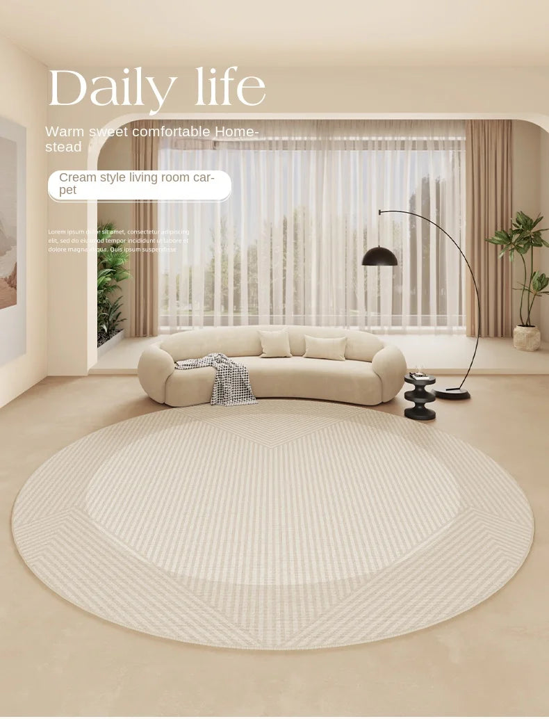 VelvetCream Luxe Round Carpet