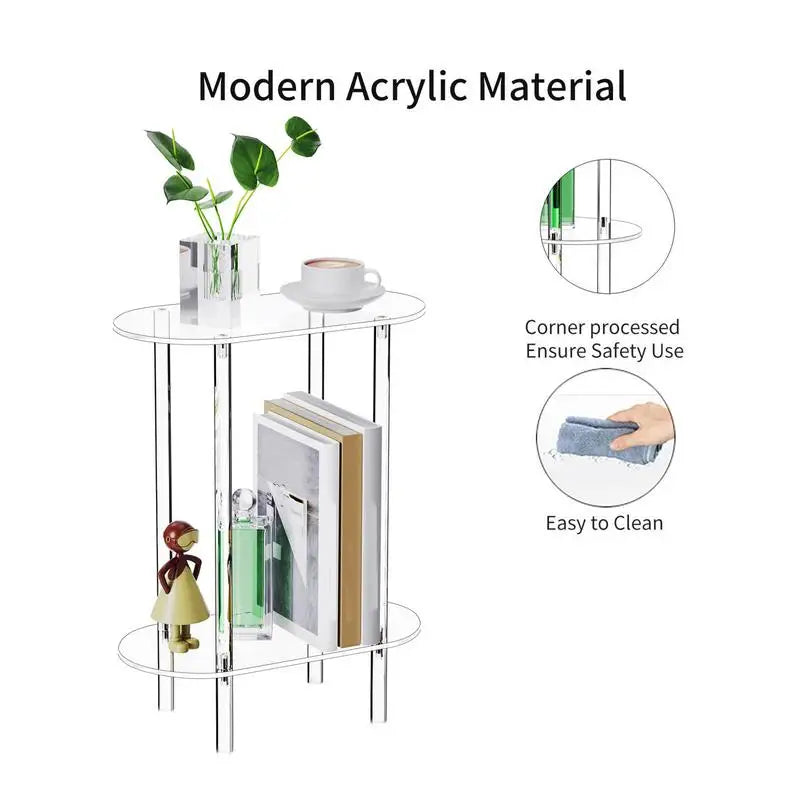 CrystalClear Acrylic Sofa Side Table