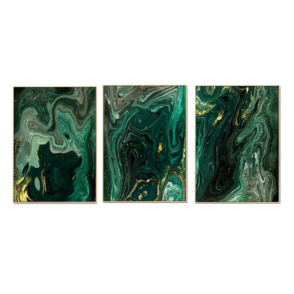 Modern Green Marble Canvas Painting