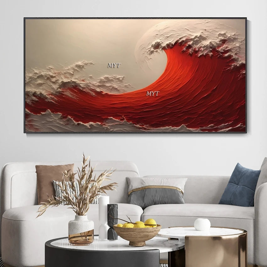Serenity Wave 3D Floral Oil Painting – Abstract Handcrafted Wall Art