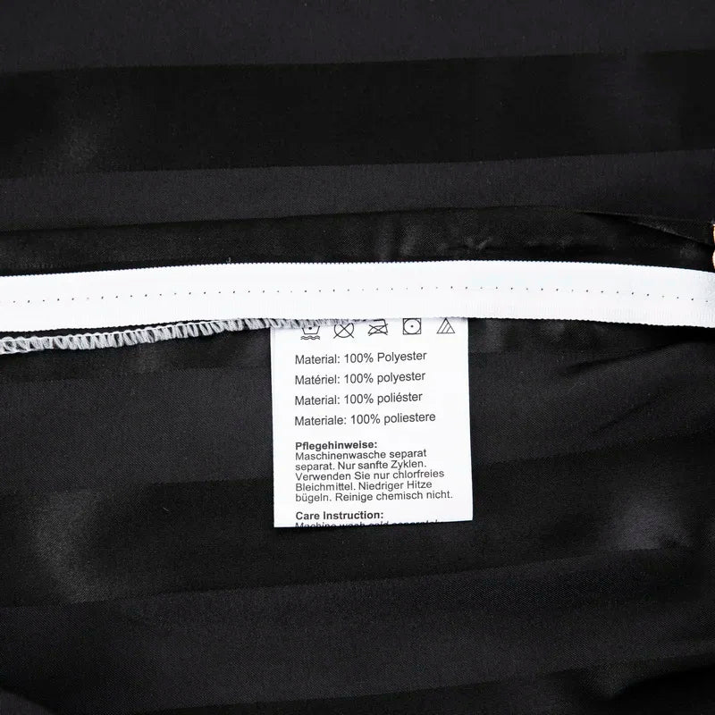 Noir Silque Striped Duvet Set