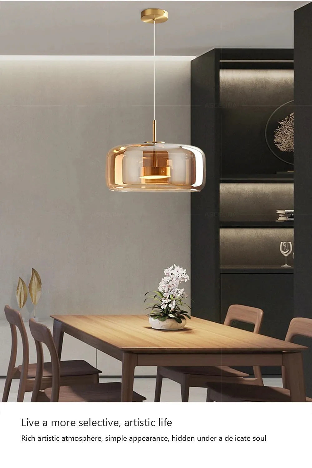 Modern LED Glass Pendant Light