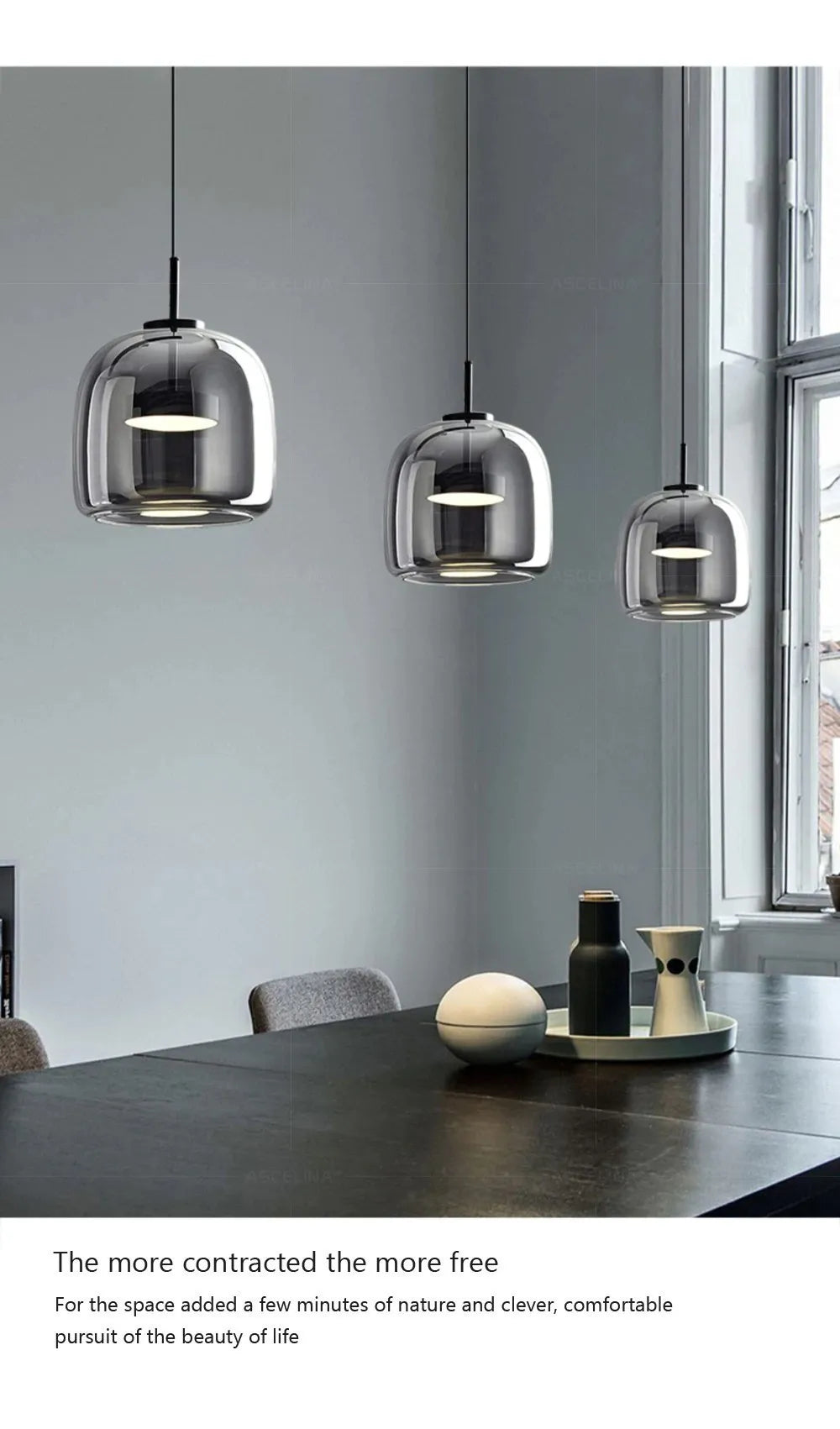 Modern LED Glass Pendant Light