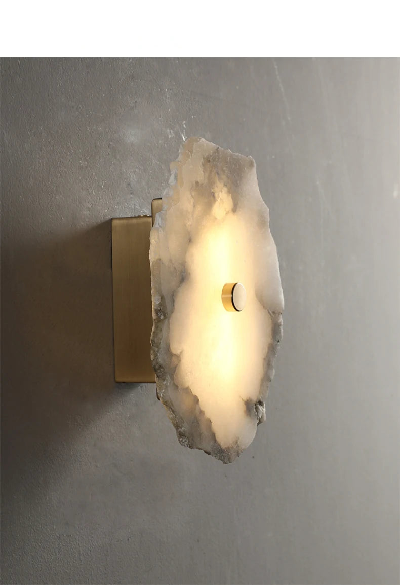 Aurora Marble Copper LED Wall Sconce